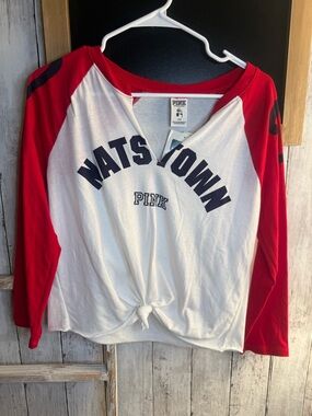 NWT PINK by Victorias Secret MLB M Washington Nationals Nats Town Tee